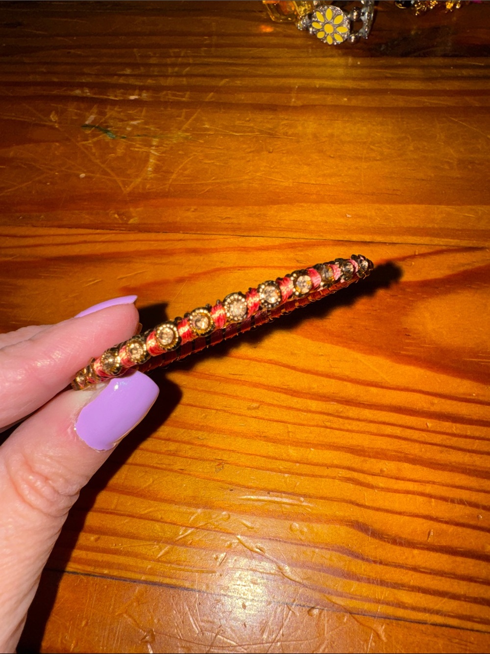 Gold and Red Crystal Hair Barrette
